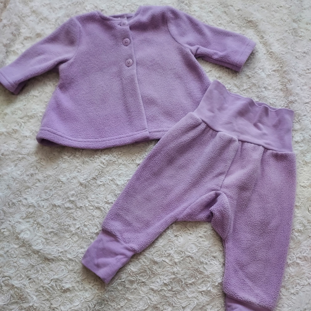 Zutano Cozy Fleece Lavender Purple 2 Piece Baby Outfit Cool Weather Fall